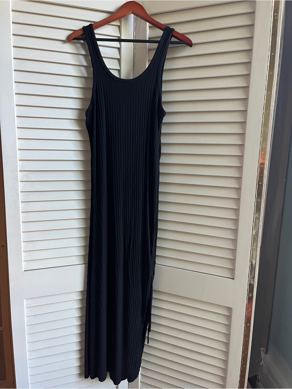 Calvin Klein Black Ribbed Midi Dress